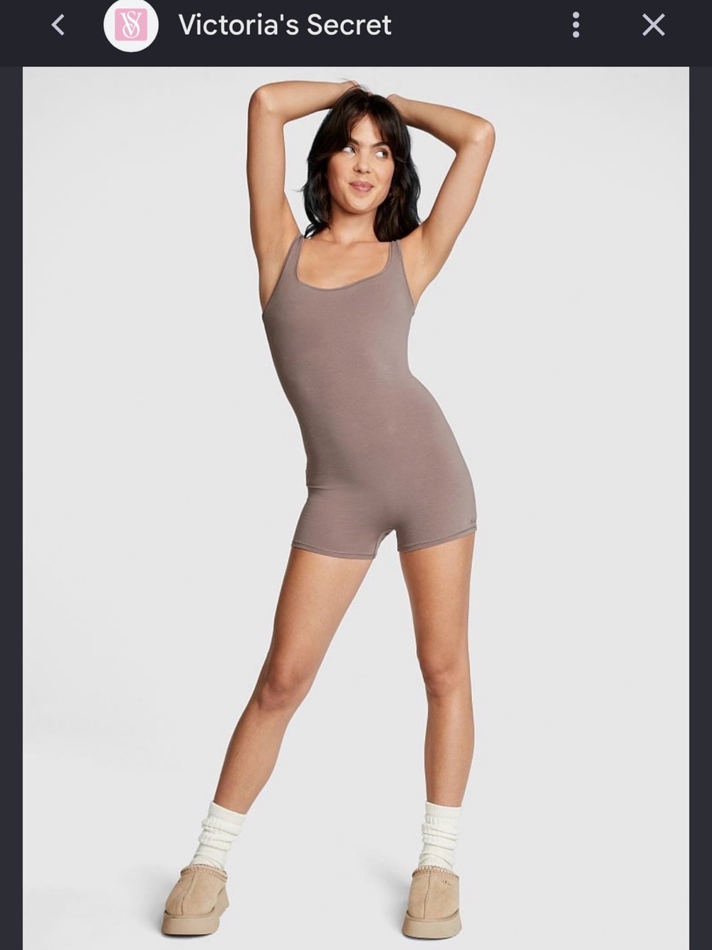 Victoria's Secret Taupe Scoop-Neck Tank Romper